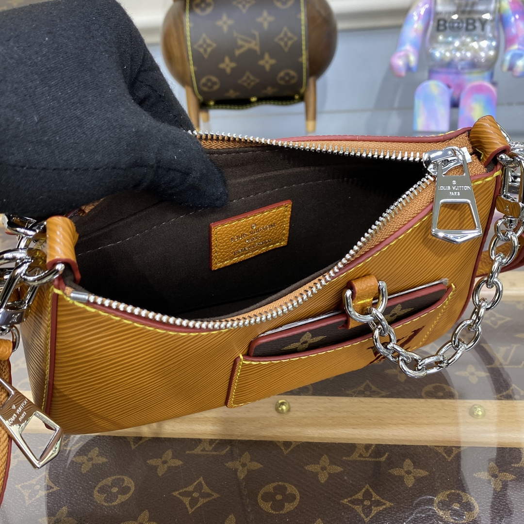 LV M20998 Louis Vuitton Marellini Bag Epi Leather Brown - Image 9