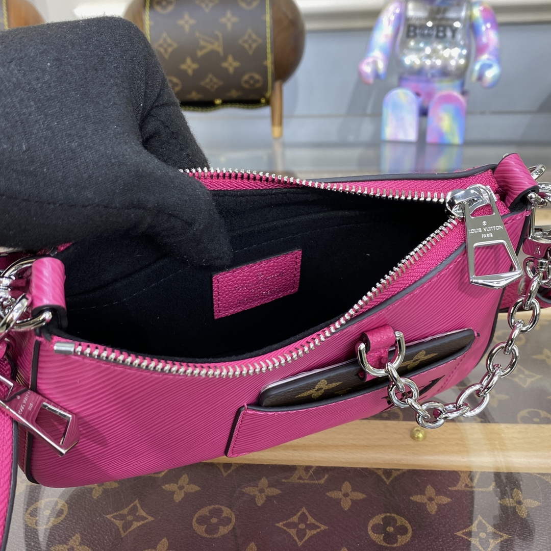 LV M21091 Louis Vuitton Marellini Bag Epi Leather Rose Miami Pink - Image 9