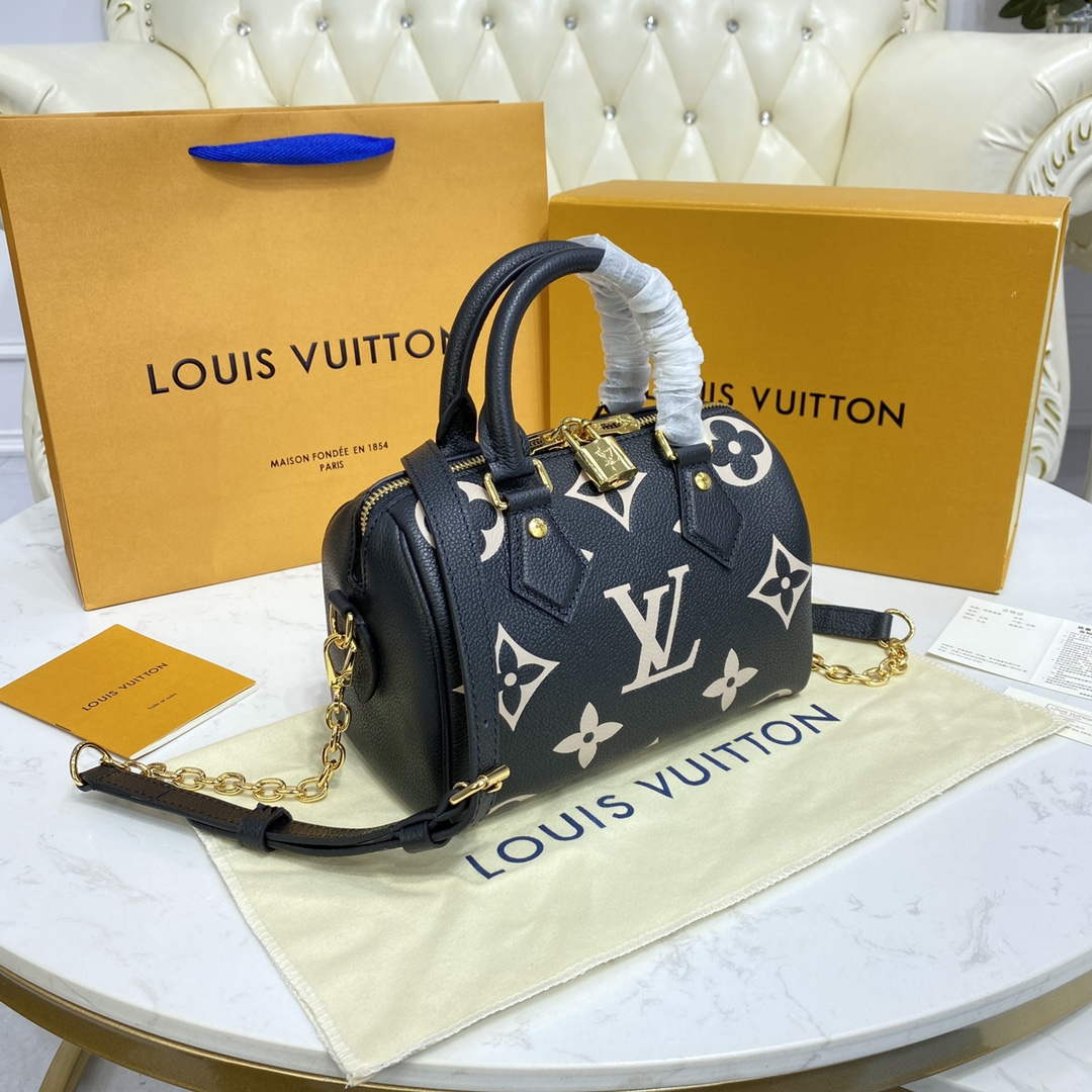 LV M46575 Louis Vuitton Speedy Bandoulière 20 Bag Black - Image 2