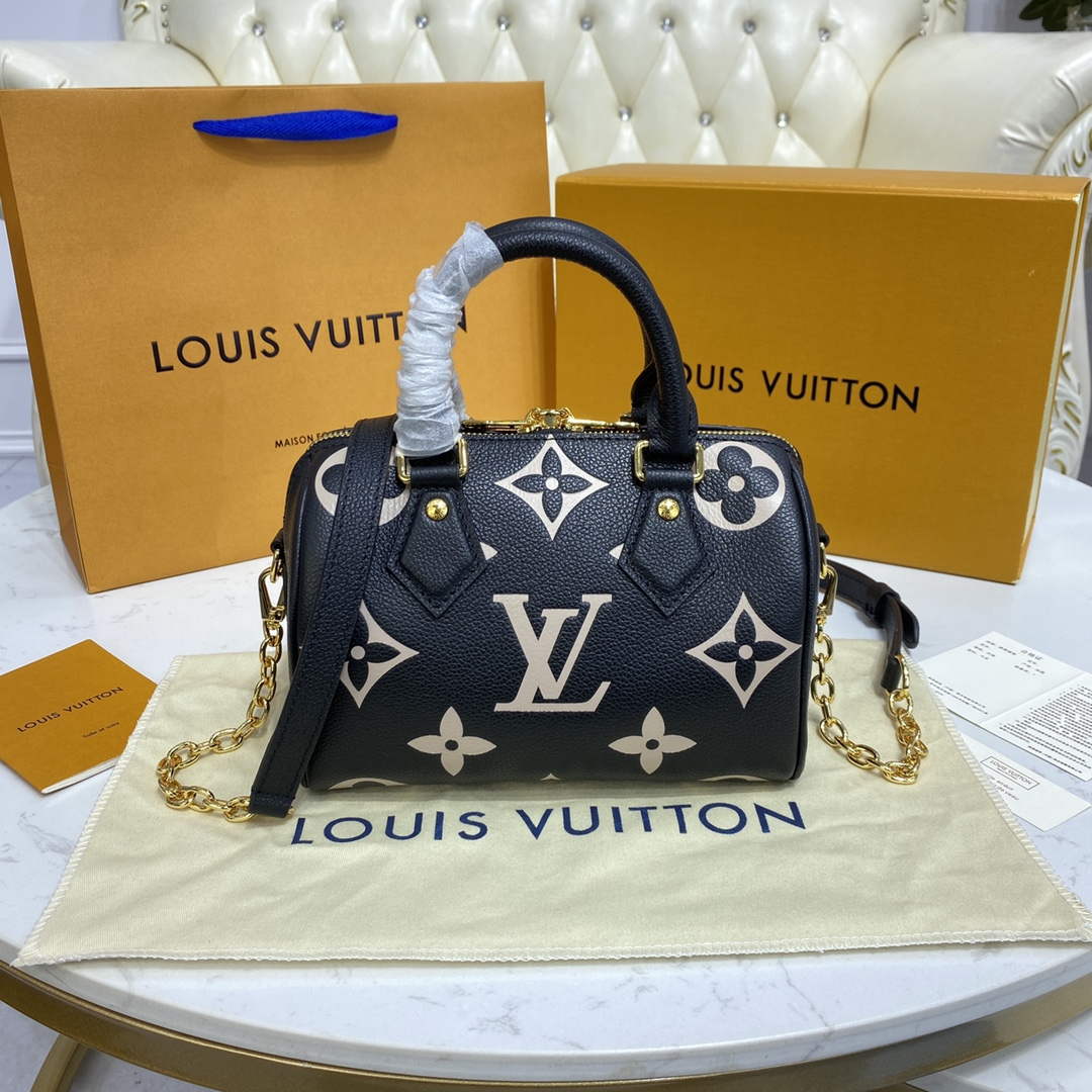 LV M46575 Louis Vuitton Speedy Bandoulière 20 Bag Black - Image 3