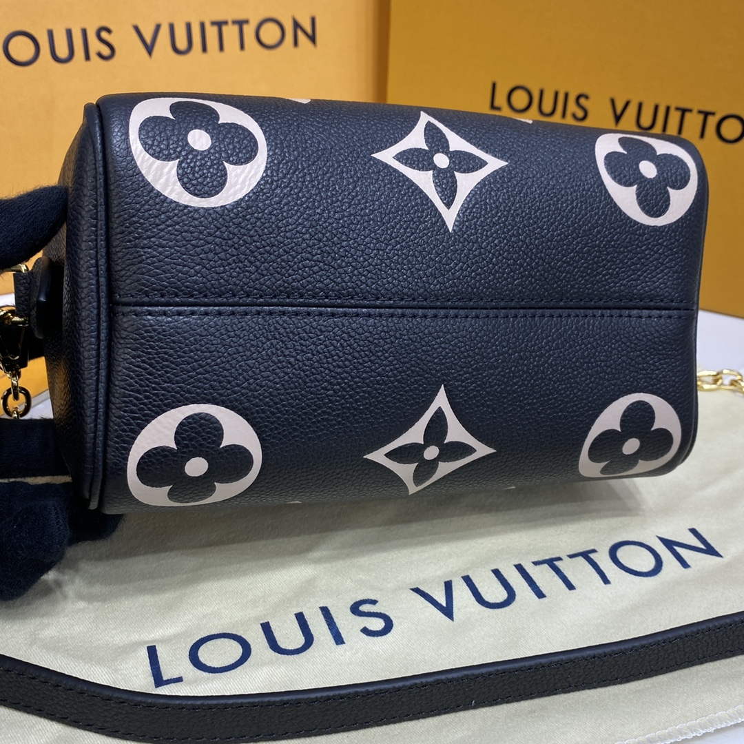LV M46575 Louis Vuitton Speedy Bandoulière 20 Bag Black - Image 4