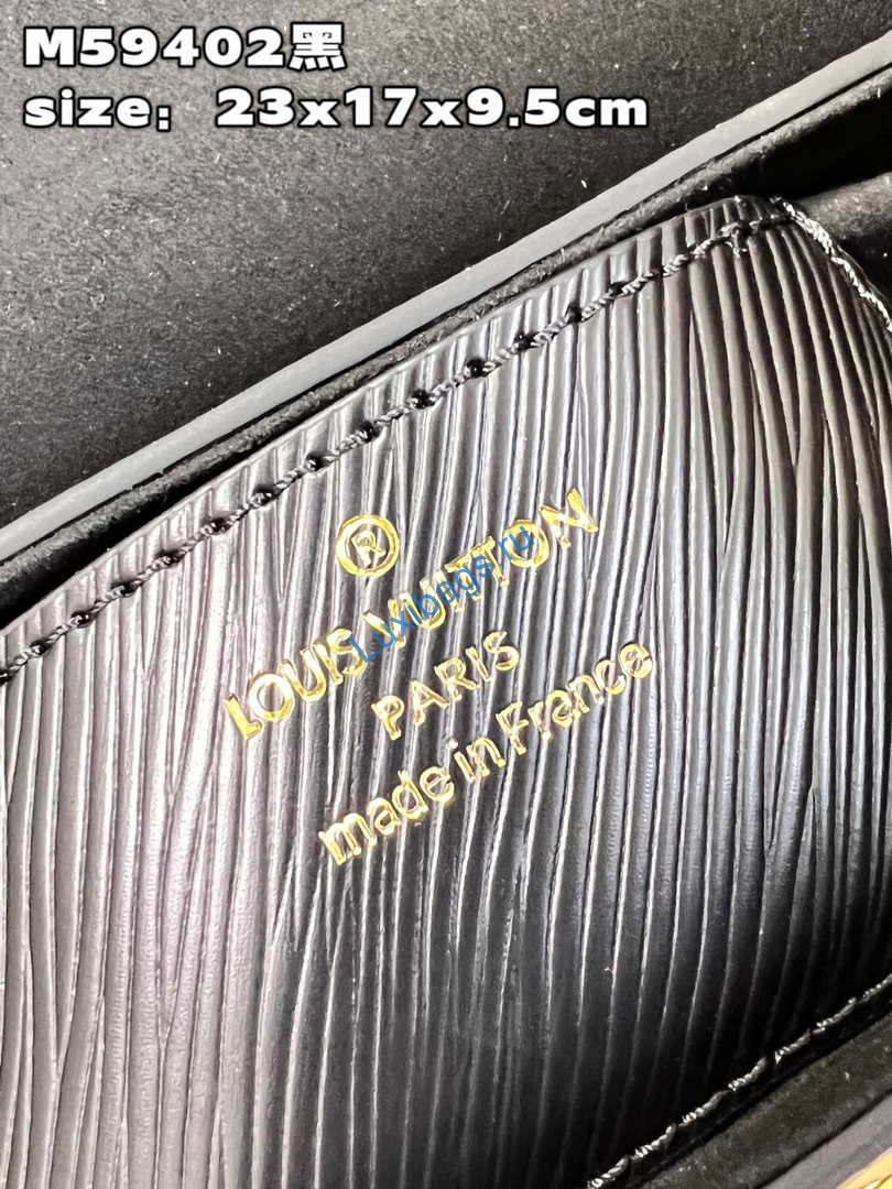 Louis Vuitton LV M59402 Twist MM Bag Epi Black With Black - Image 8