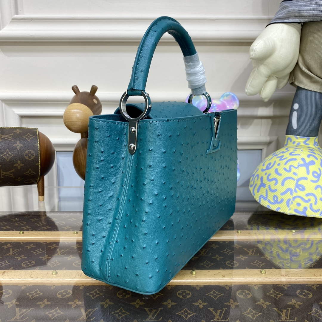 LV N81279 Louis Vuitton Capucines MM Handbag Lake Blue - Image 3