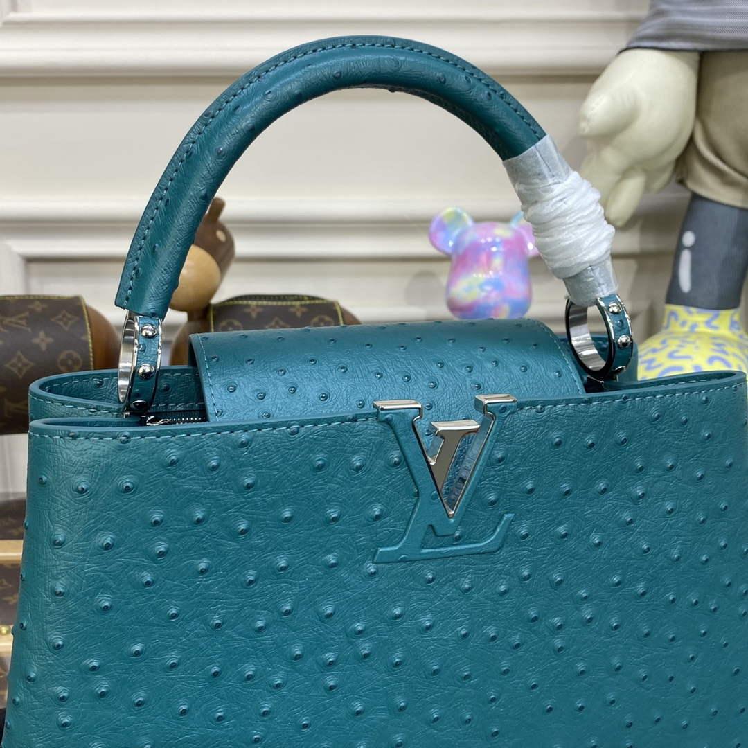 LV N81279 Louis Vuitton Capucines MM Handbag Lake Blue - Image 5