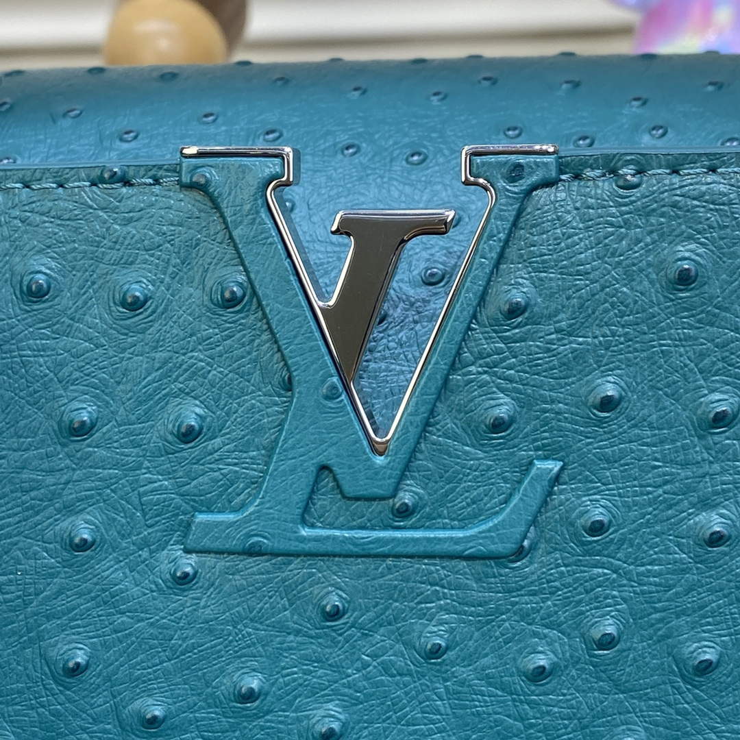 LV N81279 Louis Vuitton Capucines MM Handbag Lake Blue - Image 6