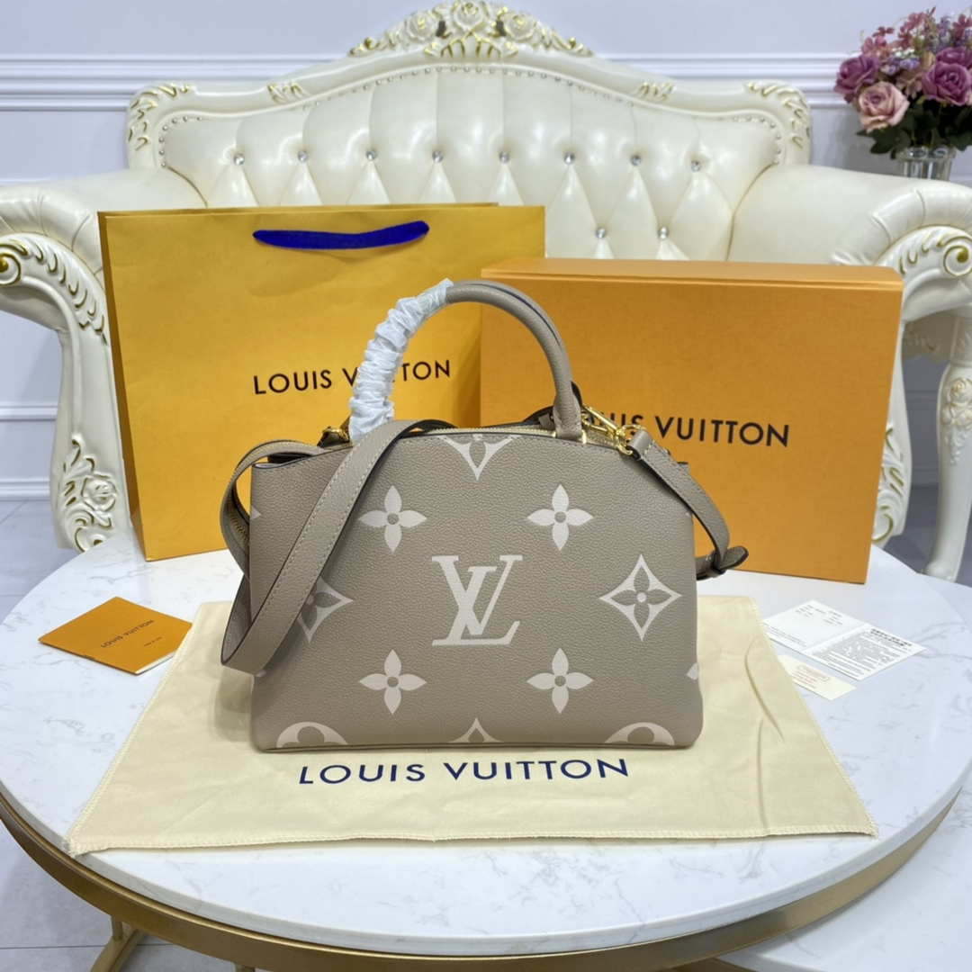 Louis Vuitton LV M58914 Petit Palais Bicolor Monogram Empreinte Leather Crème - Image 3
