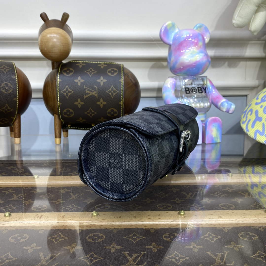 LV N41137 Louis Vuitton 3 Watch Case Damier Graphite Canvas - Image 2