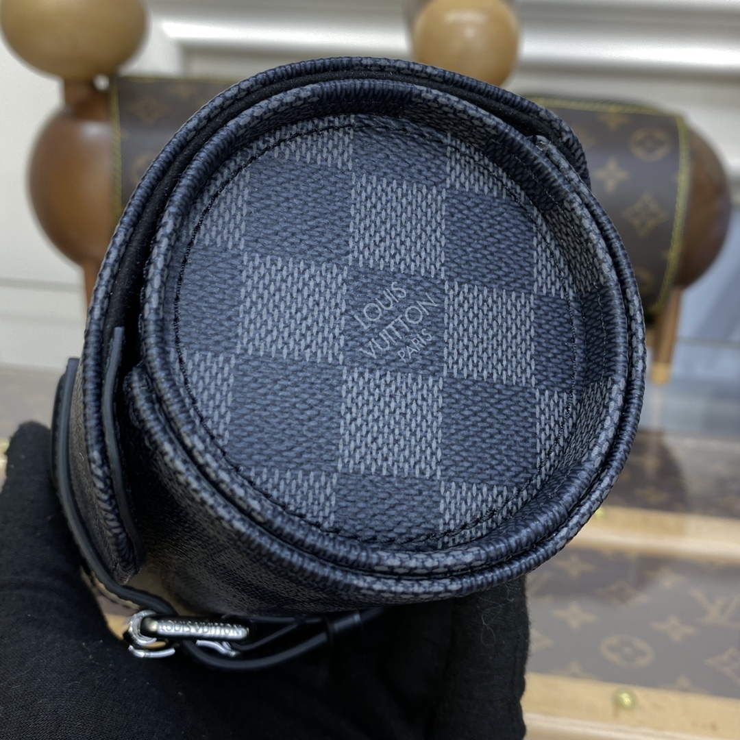 LV N41137 Louis Vuitton 3 Watch Case Damier Graphite Canvas - Image 5