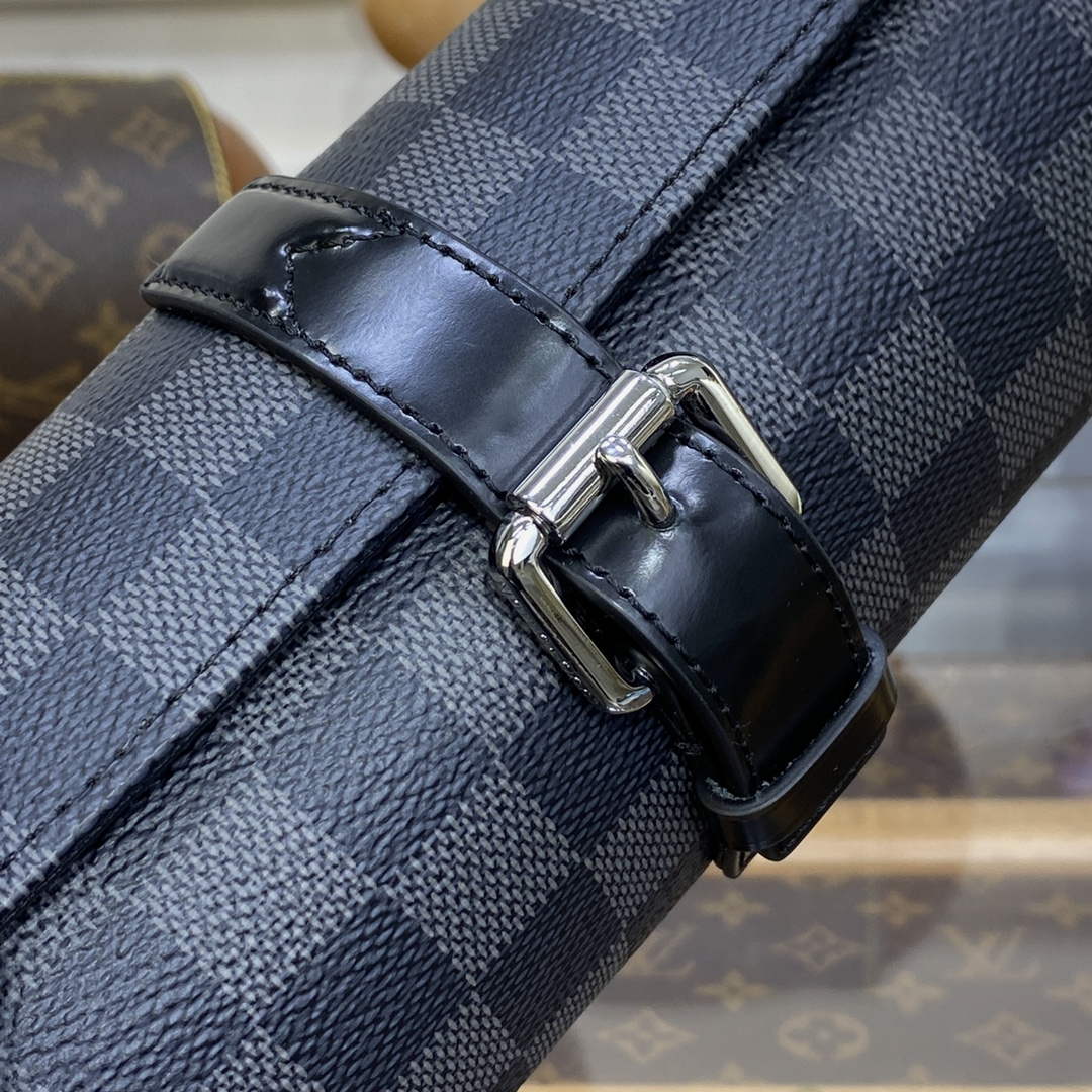 LV N41137 Louis Vuitton 3 Watch Case Damier Graphite Canvas - Image 6