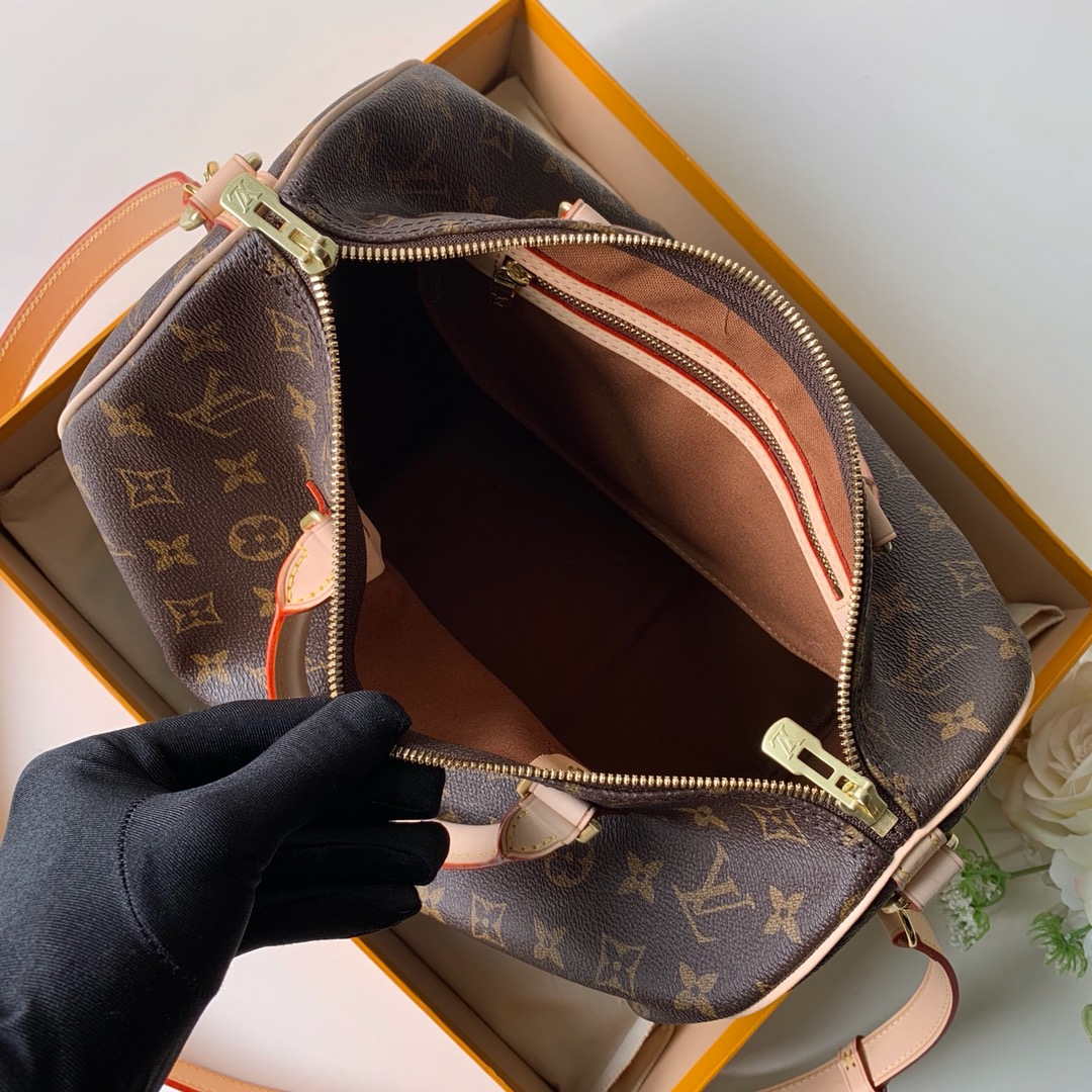 Louis Vuitton LV M41112 Speedy 30 Bag Monogram Canvas With Strap - Image 9