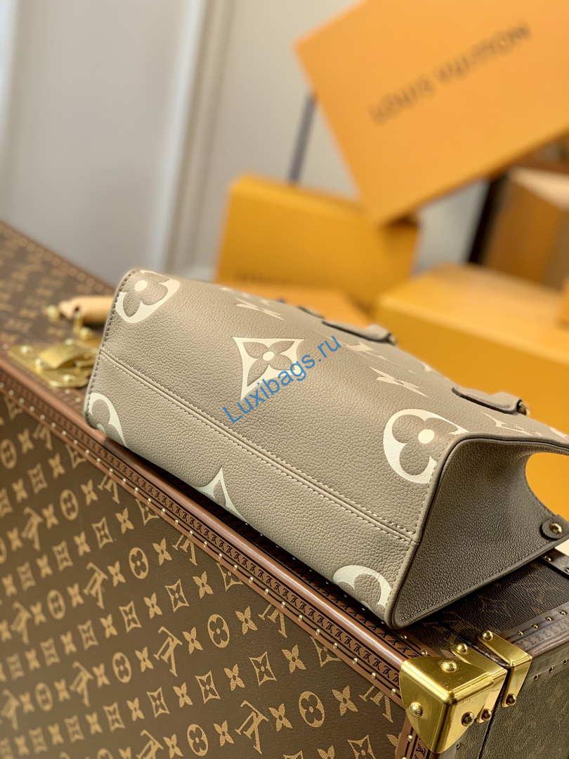 LV M45779 Louis Vuitton Onthego Pm Bag Leather Gray - Image 2