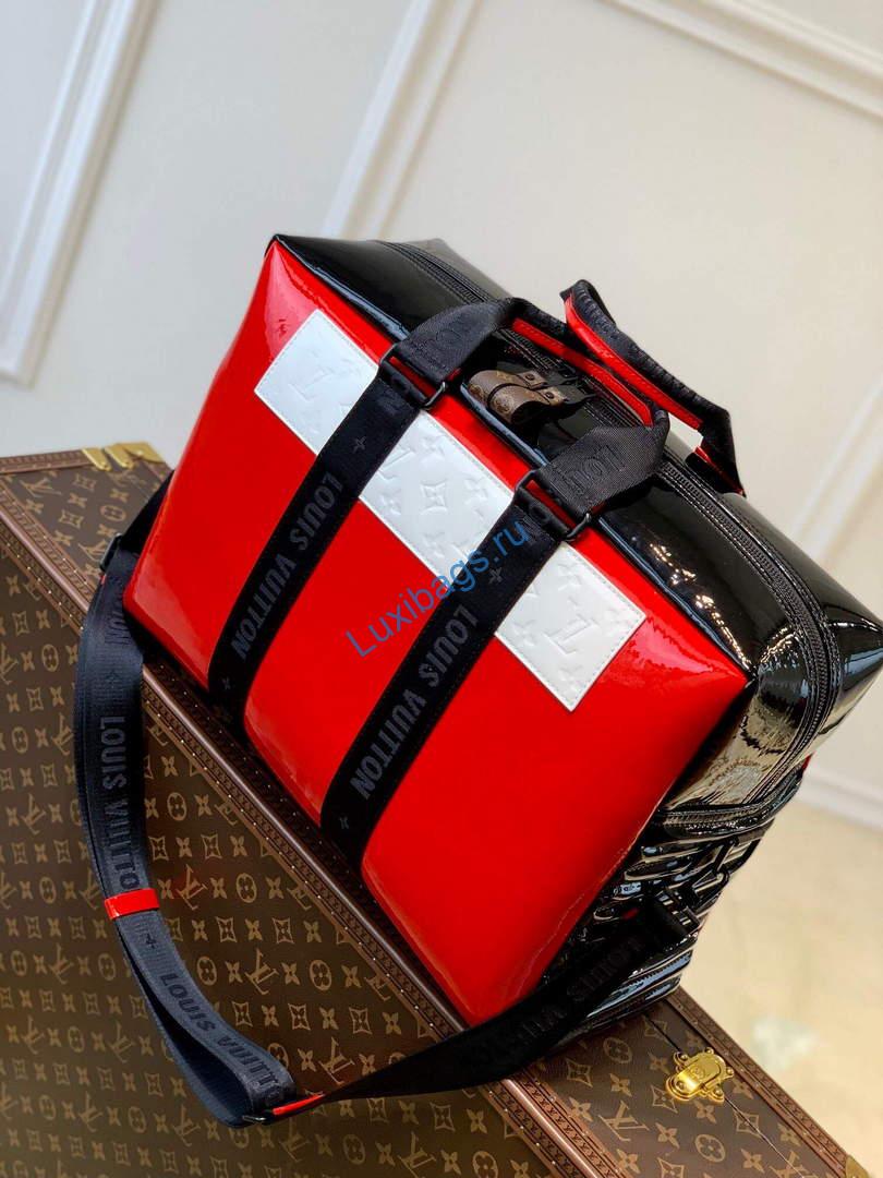 LV M58755 Louis Vuitton Neo Porte Documents Voyage Black Red