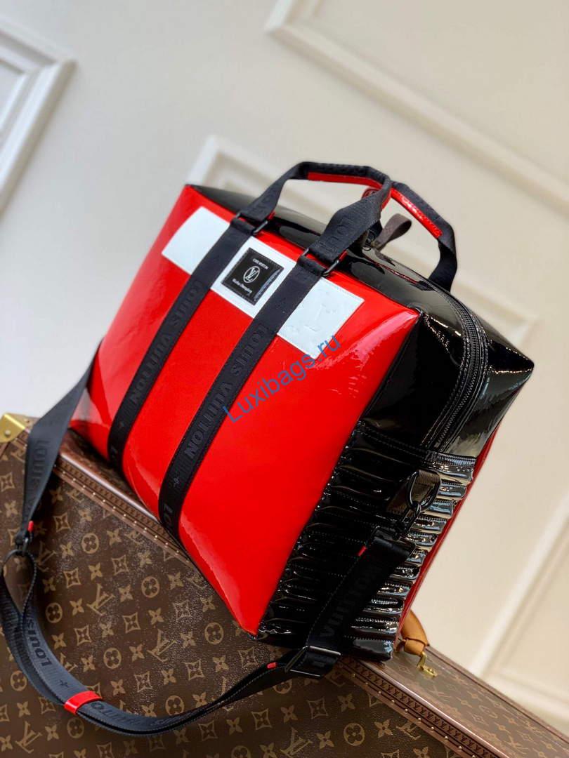 LV M58755 Louis Vuitton Neo Porte Documents Voyage Black Red - Image 2