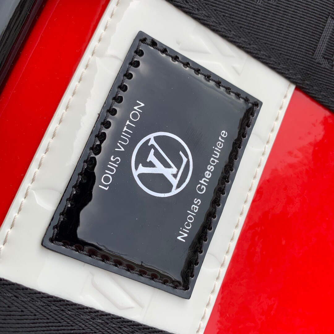 LV M58755 Louis Vuitton Neo Porte Documents Voyage Black Red - Image 3
