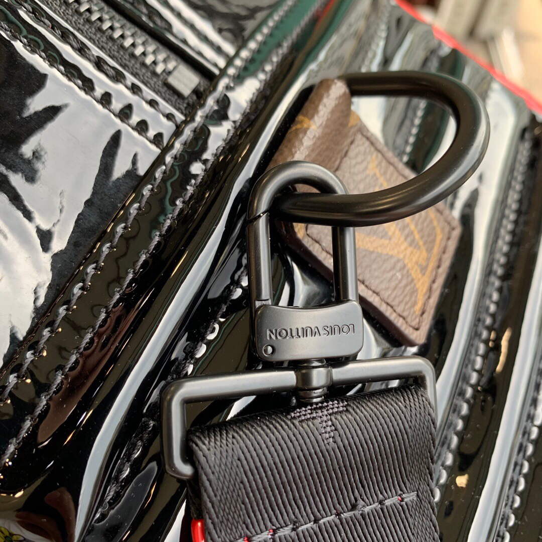 LV M58755 Louis Vuitton Neo Porte Documents Voyage Black Red - Image 5