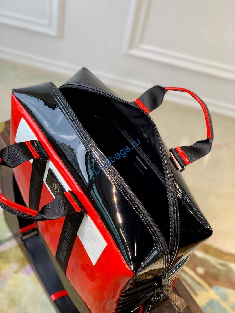 LV M58755 Louis Vuitton Neo Porte Documents Voyage Black Red - Image 6