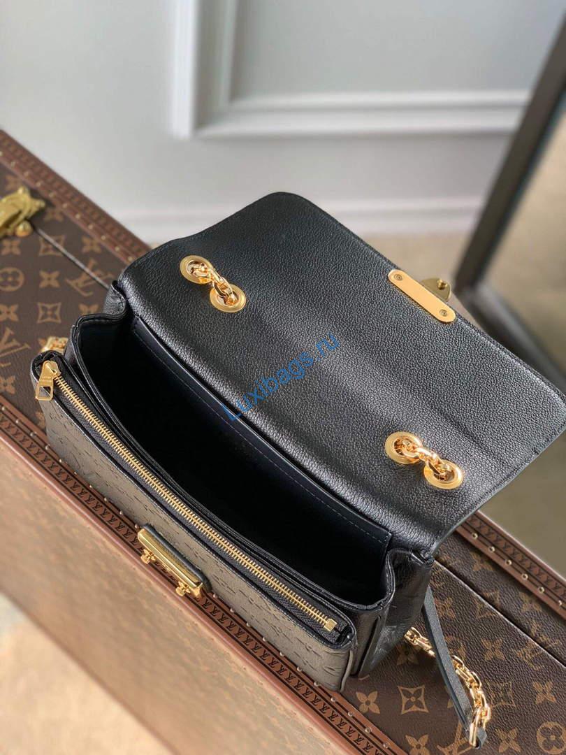LV M46200 Louis Vuitton Marceau Chain Bag Black - Image 7
