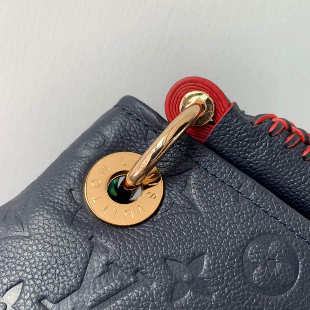 LV M41066 Louis Vuitton Artsy MM Handbag Black Red - Image 4