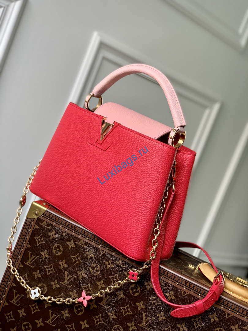 LV M20845 Louis Vuitton Capucines MM Handbag Red - Image 2