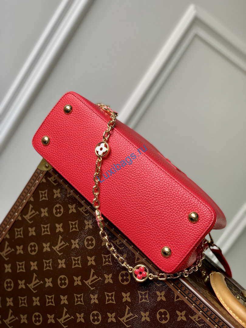 LV M20845 Louis Vuitton Capucines MM Handbag Red - Image 5