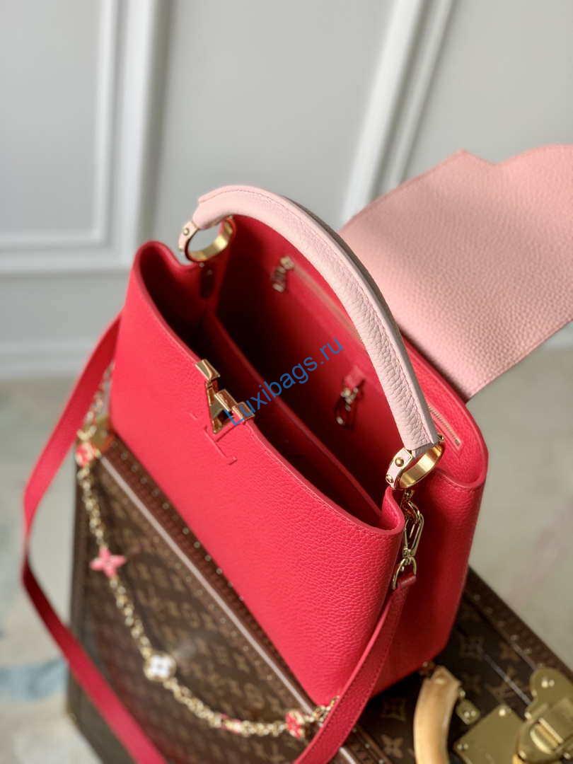 LV M20845 Louis Vuitton Capucines MM Handbag Red - Image 6