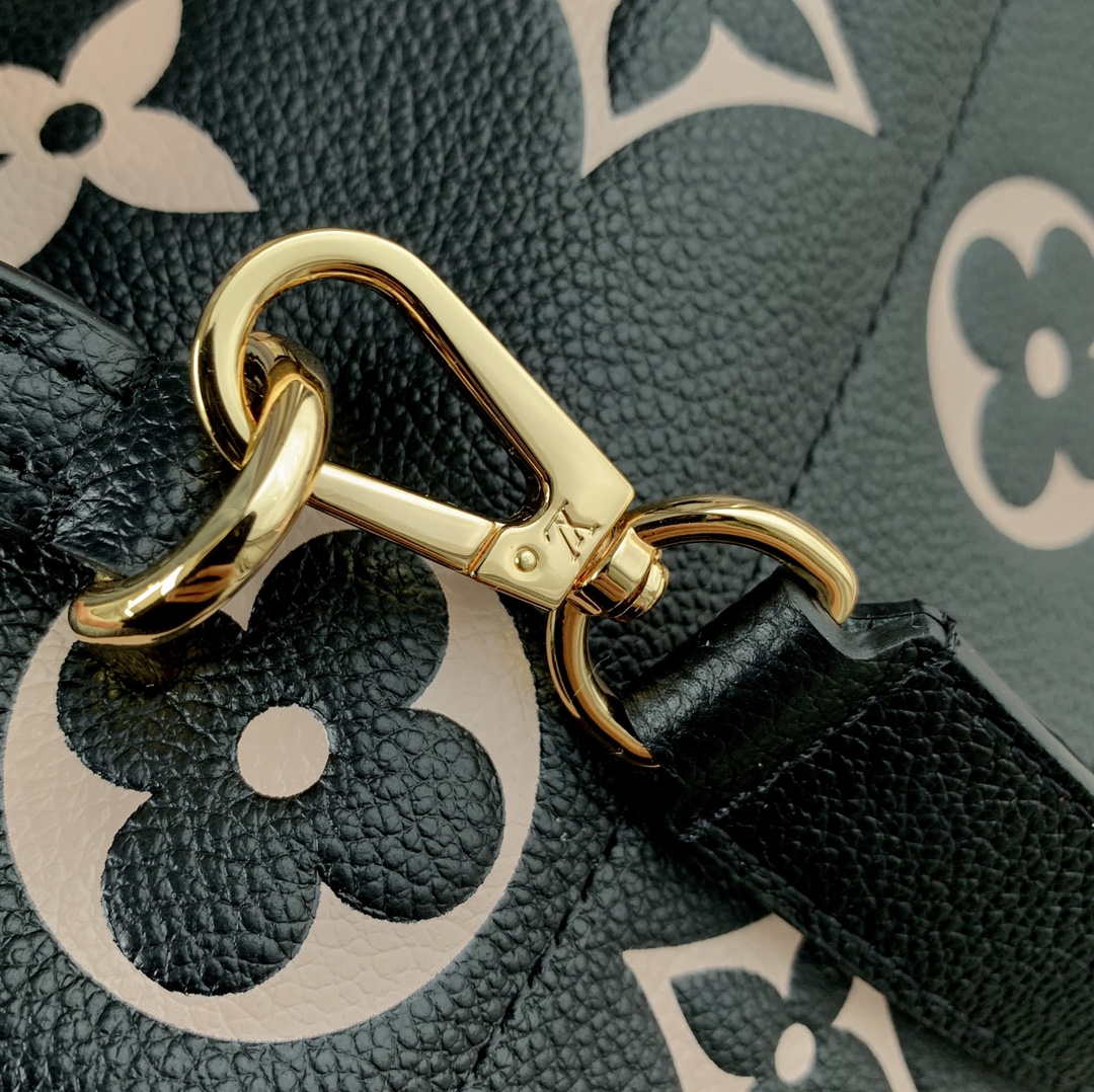 LV M45978 Louis Vuitton Madeleine MM Bicolor Monogram Empreinte Leather Black - Image 5