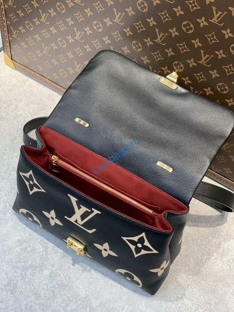 LV M45978 Louis Vuitton Madeleine MM Bicolor Monogram Empreinte Leather Black - Image 7