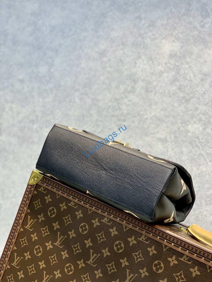LV M45978 Louis Vuitton Madeleine MM Bicolor Monogram Empreinte Leather Black - Image 8