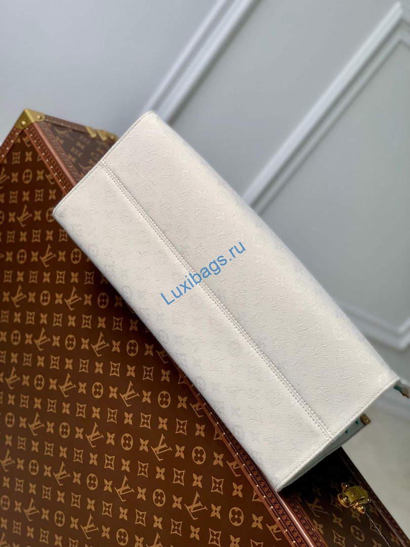 LV M46076 Louis Vuitton Onthego GM Tote Bag Yellow Leather - Image 3