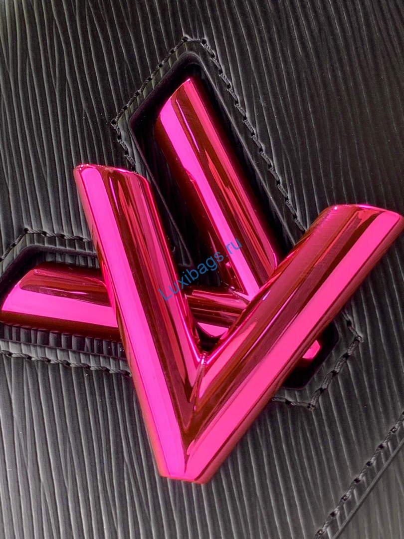 LV M59416 Louis Vuitton Twist MM Epi Leather Handbag Black - Image 6