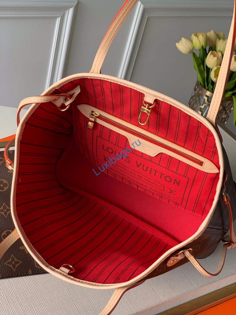 Louis Vuitton LV M41001 Neverfull PM Monogram Canvas Red - Image 2