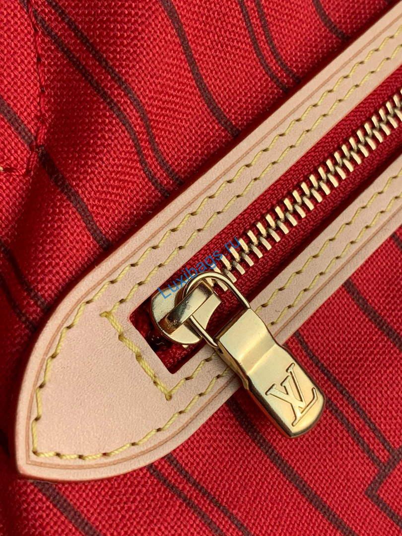 Louis Vuitton LV M41001 Neverfull PM Monogram Canvas Red - Image 6