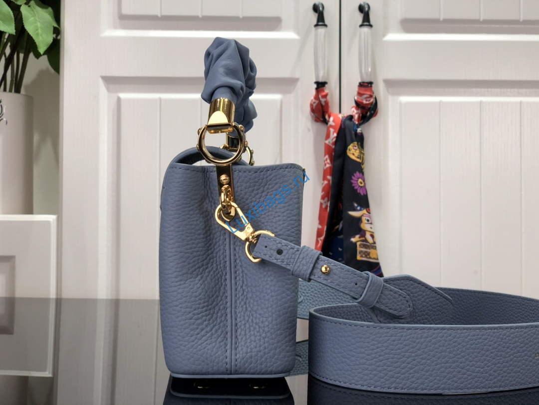 LV M58586 Louis Vuitton Capucines Mini BB Handbag Blue - Image 2
