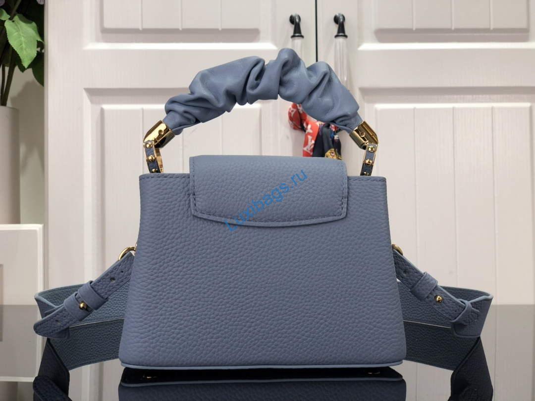 LV M58586 Louis Vuitton Capucines Mini BB Handbag Blue - Image 3