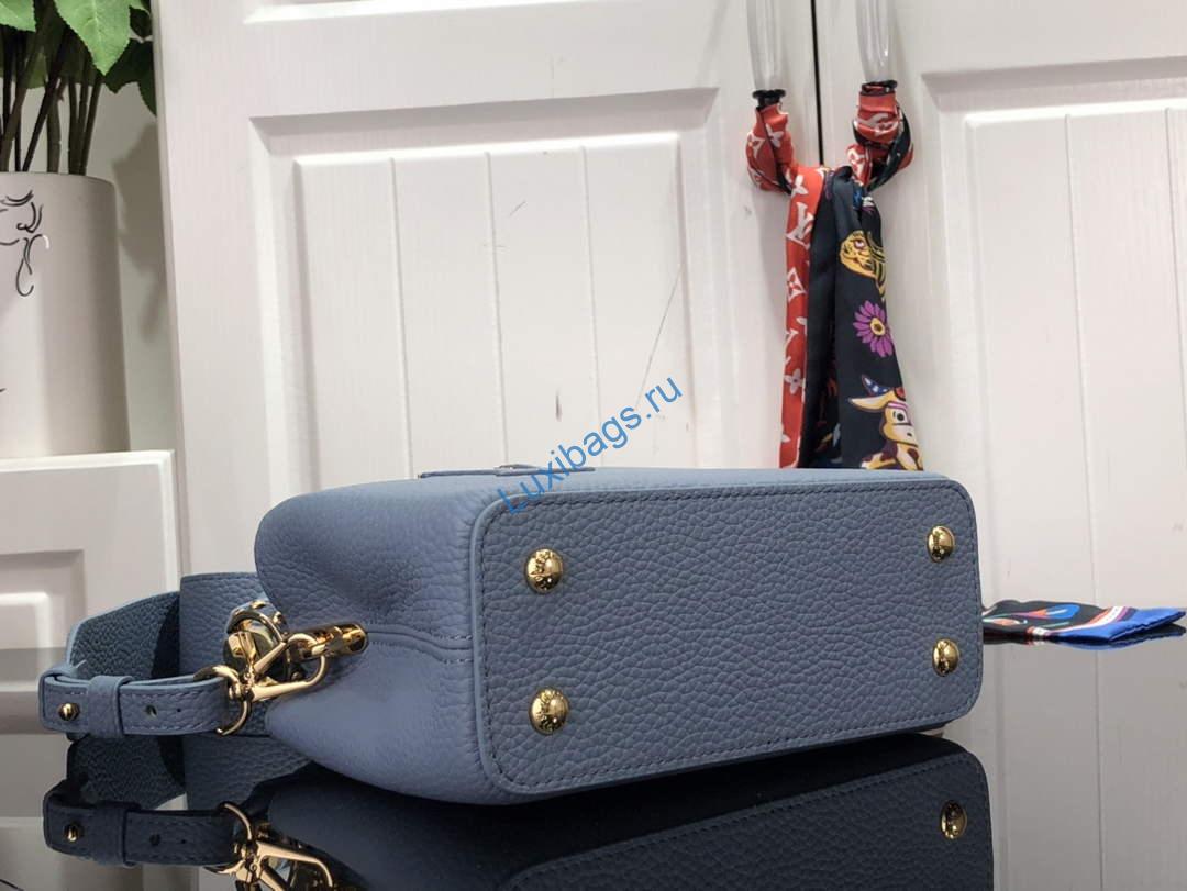 LV M58586 Louis Vuitton Capucines Mini BB Handbag Blue - Image 9