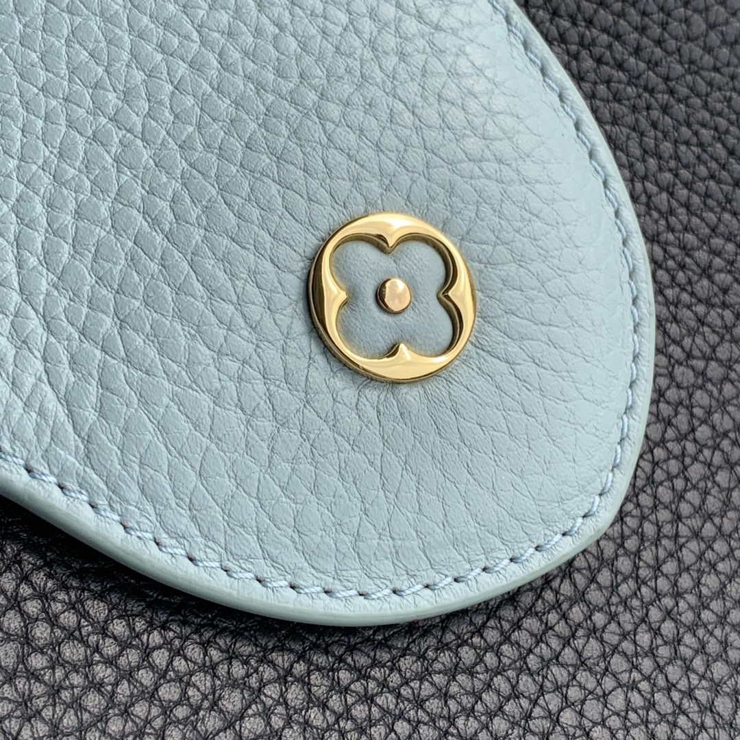 LV M57523 Louis Vuitton Capucines MM Handbag Black And Blue - Image 5