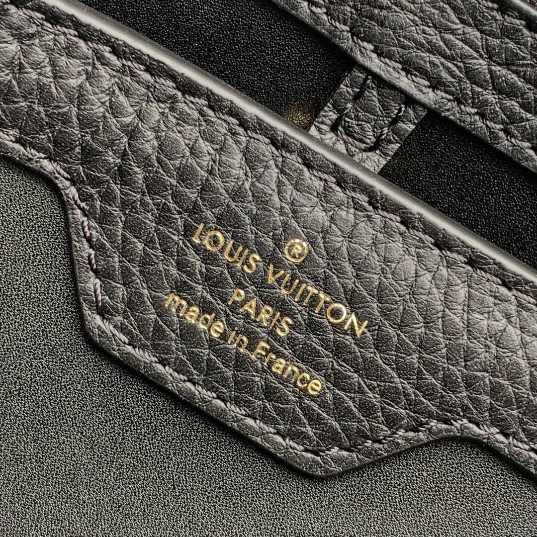 LV M57523 Louis Vuitton Capucines MM Handbag Black And Blue - Image 6