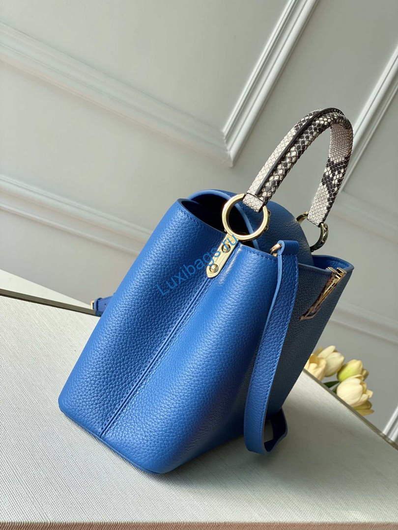 LV N98388 Louis Vuitton Capucines MM Handbag Blue - Image 2