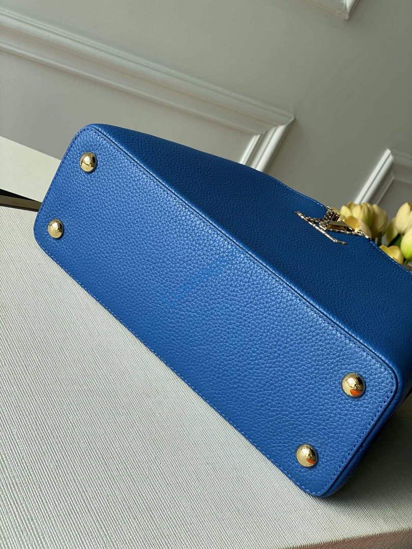 LV N98388 Louis Vuitton Capucines MM Handbag Blue - Image 3