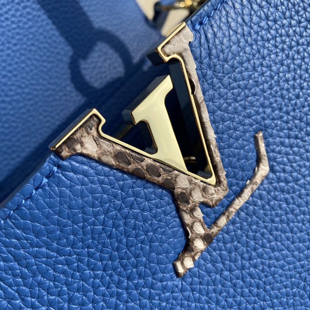 LV N98388 Louis Vuitton Capucines MM Handbag Blue - Image 4