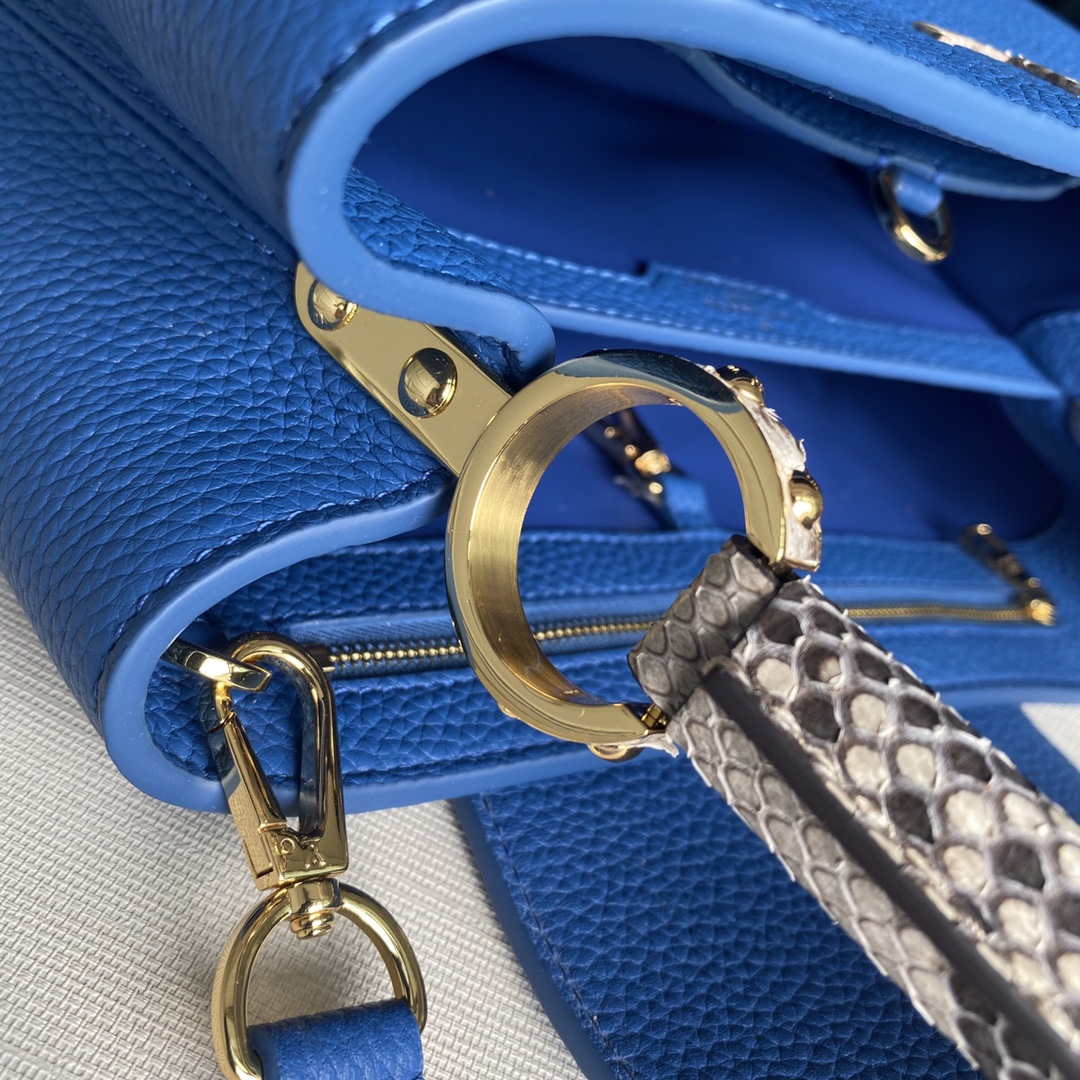 LV N98388 Louis Vuitton Capucines MM Handbag Blue - Image 6