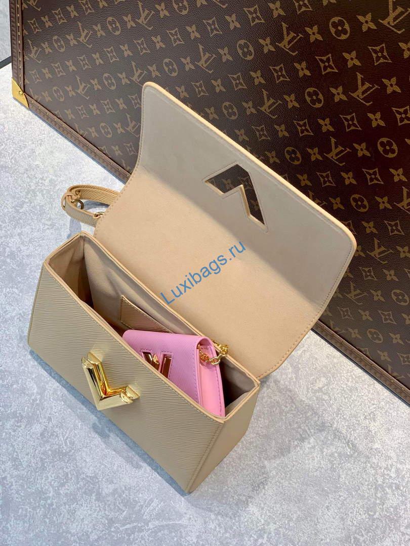 LV M59884 Louis Vuitton Twist MM Handbag Skin Color - Image 6