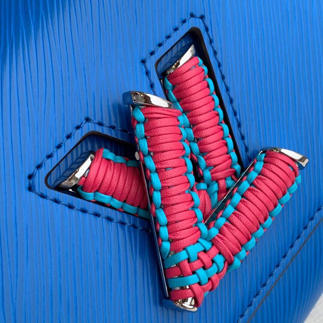 LV M57669 Louis Vuitton Twist MM Epi Handbag M57666 M57667 Blue - Image 6