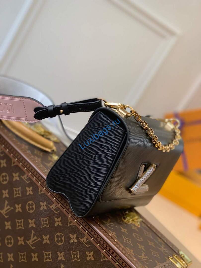 LV M57667 Louis Vuitton Twist MM Epi Handbag M57666 M57669 Black - Image 3