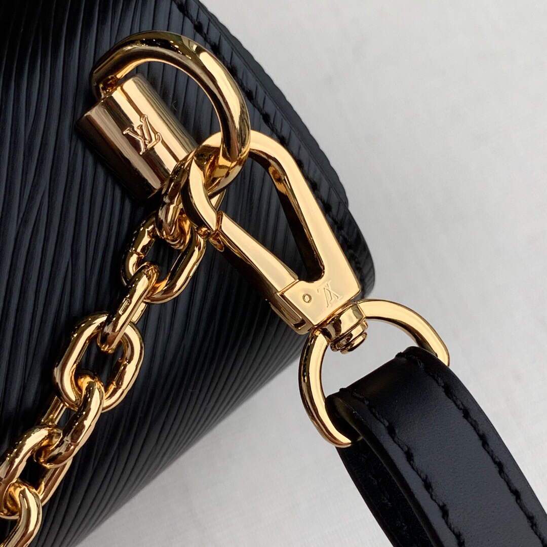 LV M57667 Louis Vuitton Twist MM Epi Handbag M57666 M57669 Black - Image 6