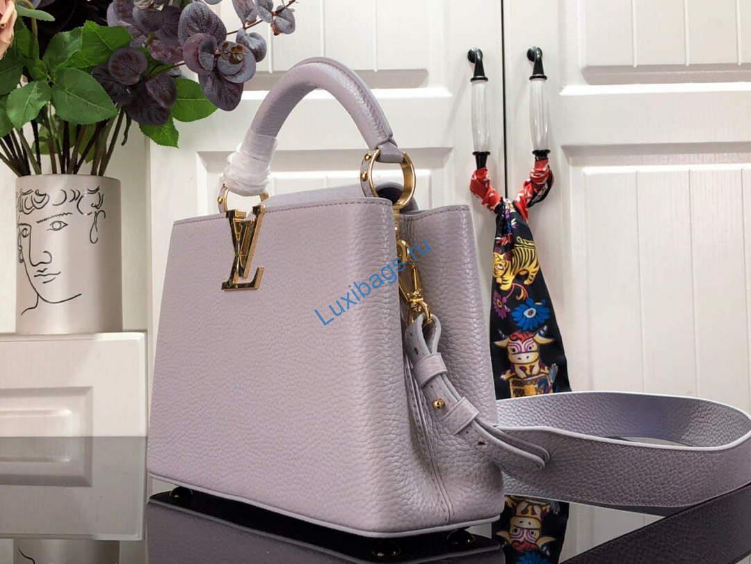 LV M59066 Louis Vuitton Capucines BB Handbag Taro Purple - Image 2