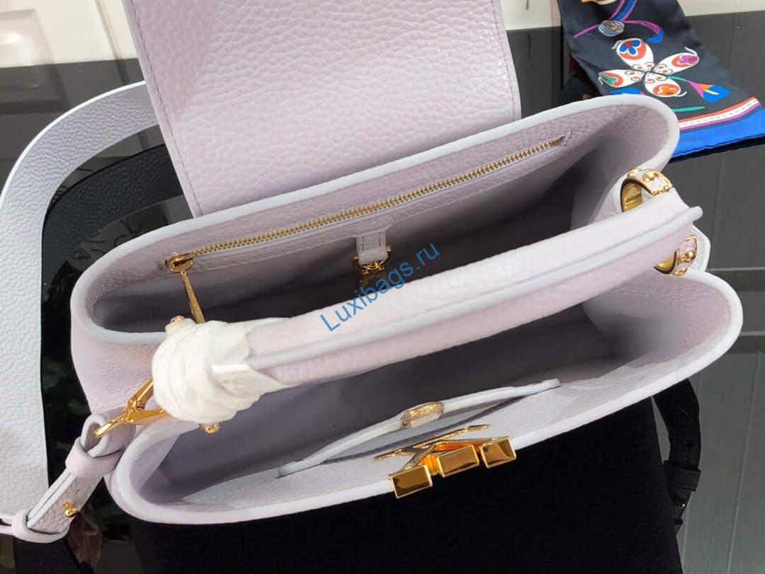 LV M59066 Louis Vuitton Capucines BB Handbag Taro Purple - Image 9