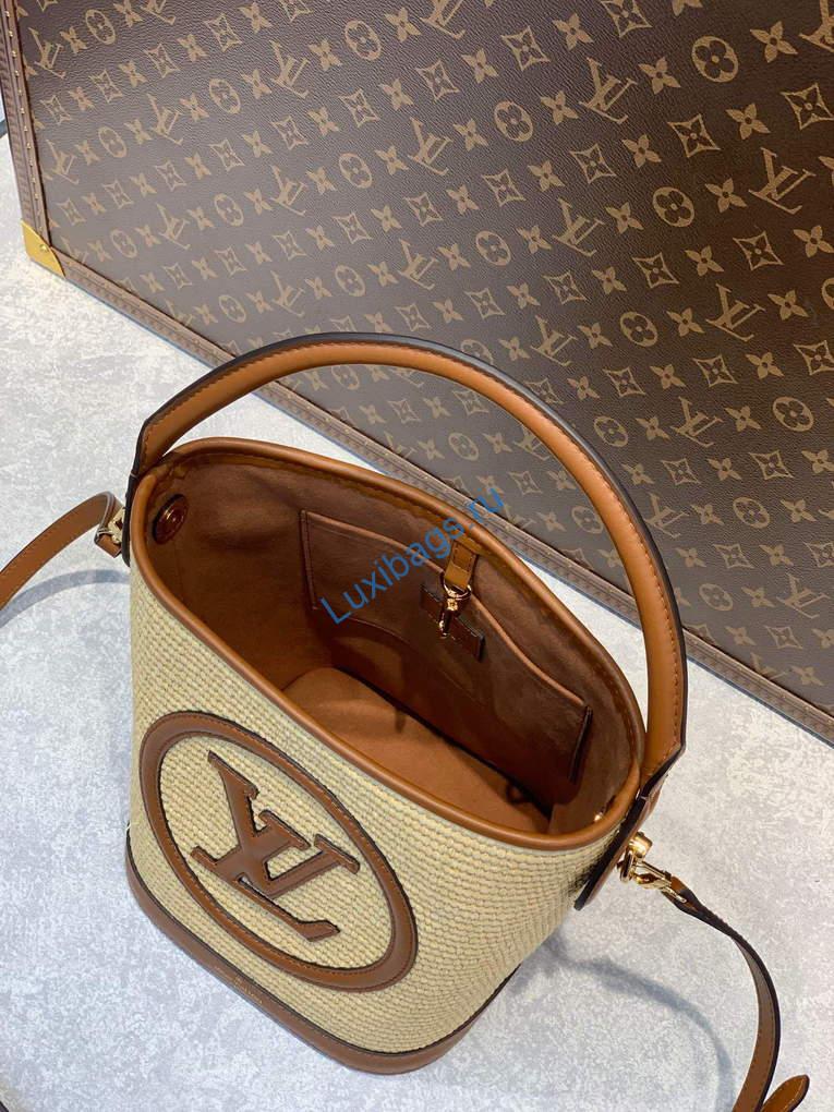 LV M59962 Louis Vuitton Petit Bucket Bag Caramel Brown - Image 7