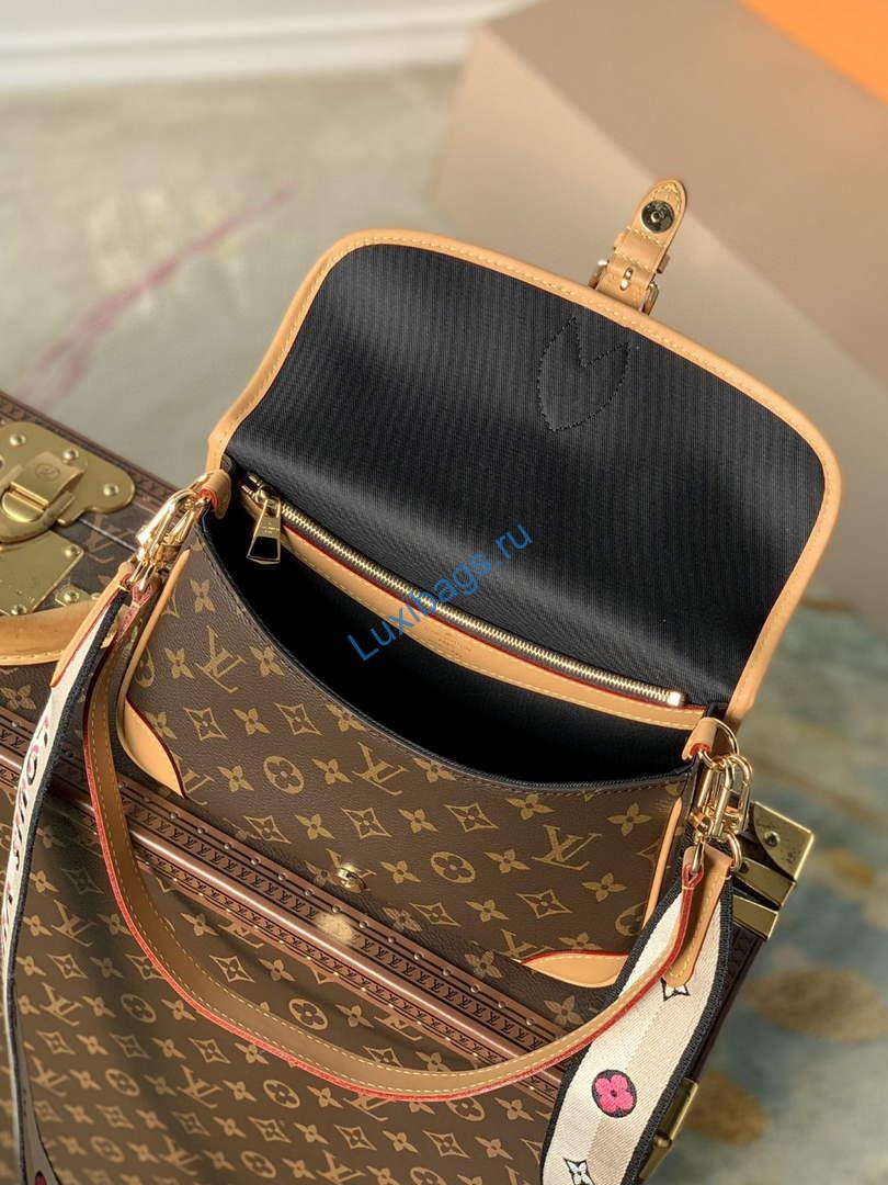 LV M46049 Louis Vuitton Diane Monogram M45985 Bag Black - Image 4