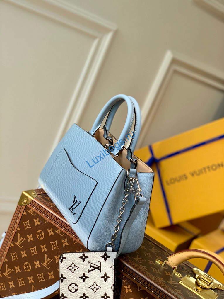 LV M59950 Louis Vuitton Marelle Tote BB Blue - Image 2